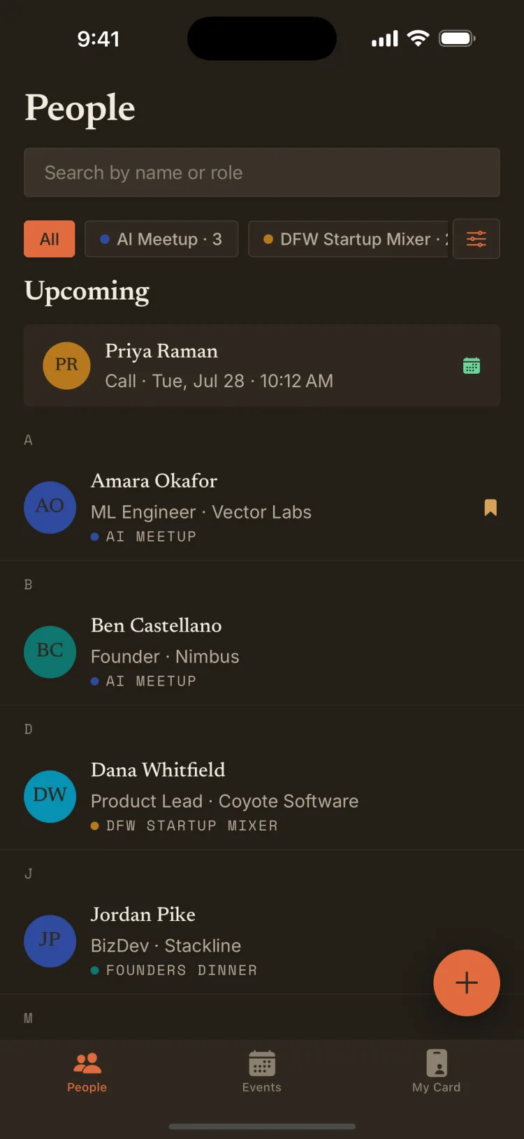 Lanyard People tab in dark mode